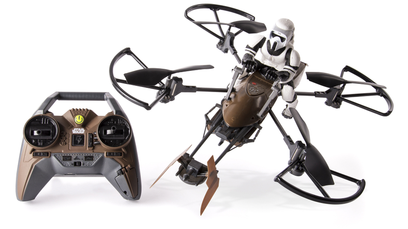 Illustration for article titled Air Hogs' Massive Millennium Falcon Drone Even Has a Tiny Han Solo and Chewie in the Cockpit
